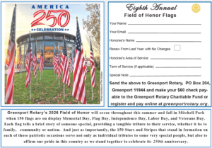 Dedicate a flag to the Field of Honor in Mitchell Park